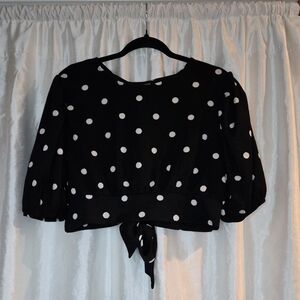 H&M Black and White Polka Dot Blouse